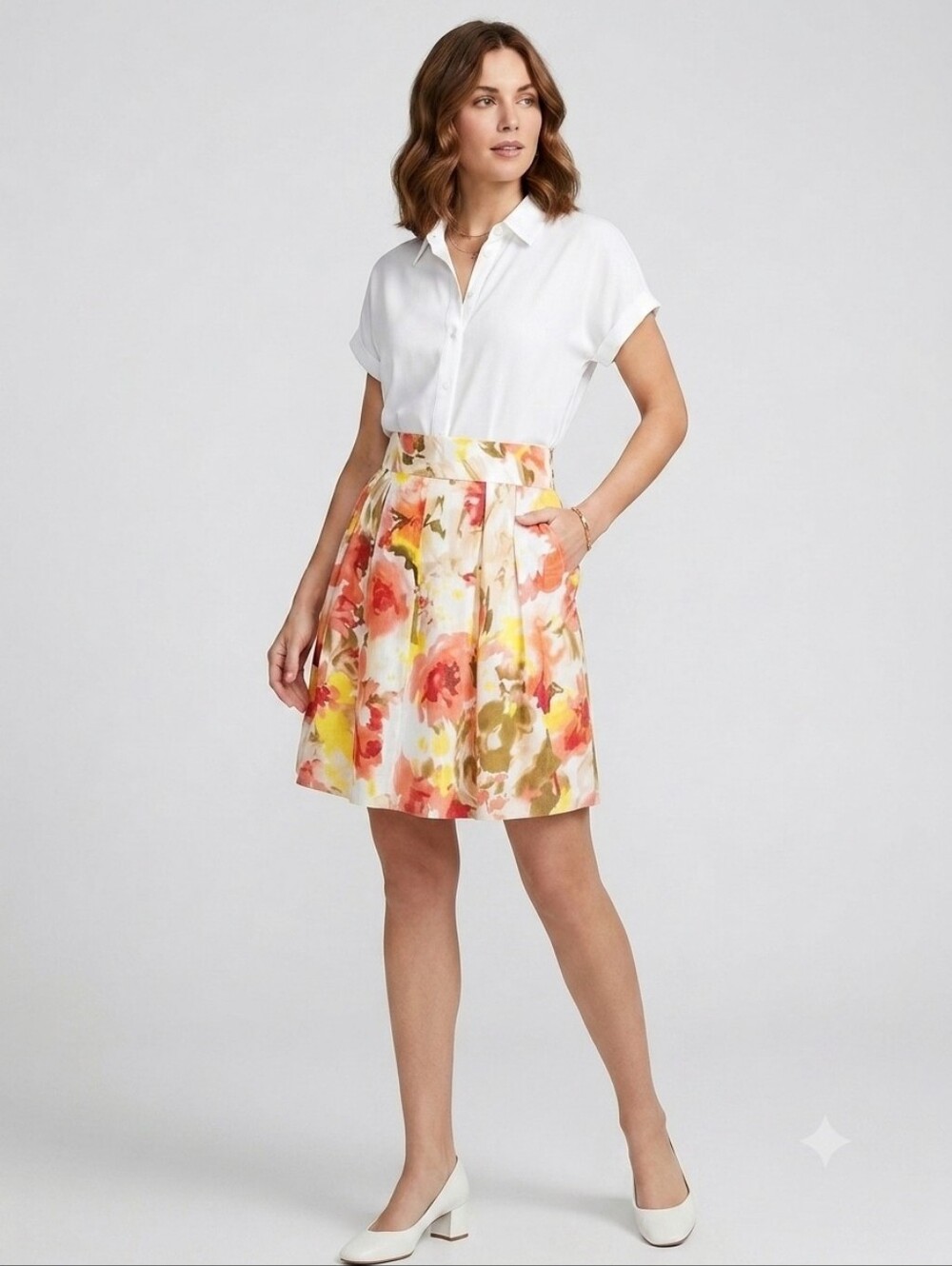 ​RW&CO. Vintage 90s Rachel Green Floral A-Line Skirt Size 10 Made in Canada